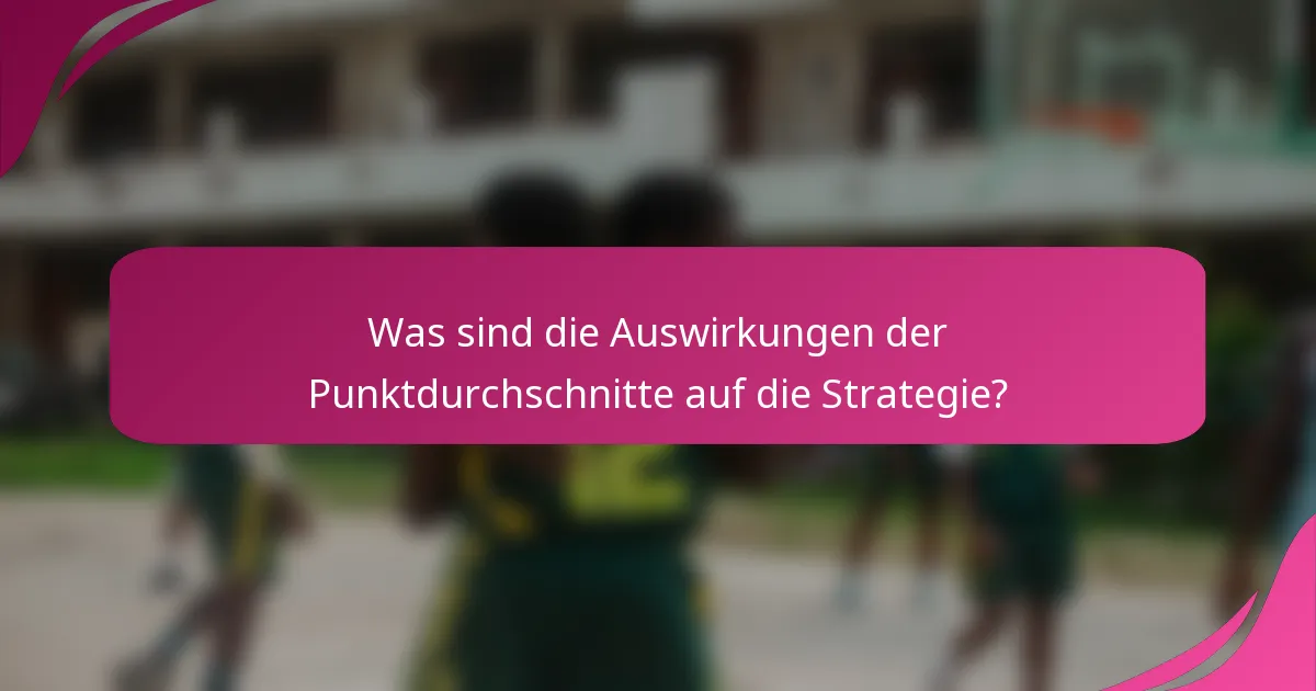 Was sind die Auswirkungen der Punktdurchschnitte auf die Strategie?