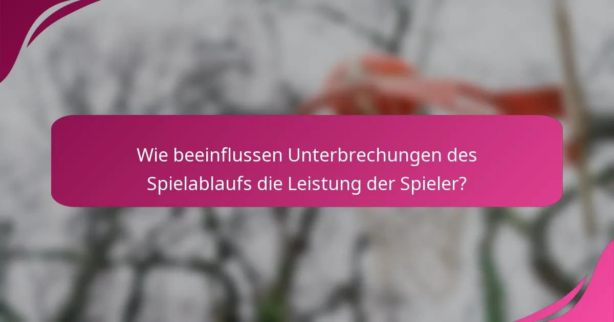 Wie beeinflussen Unterbrechungen des Spielablaufs die Leistung der Spieler?