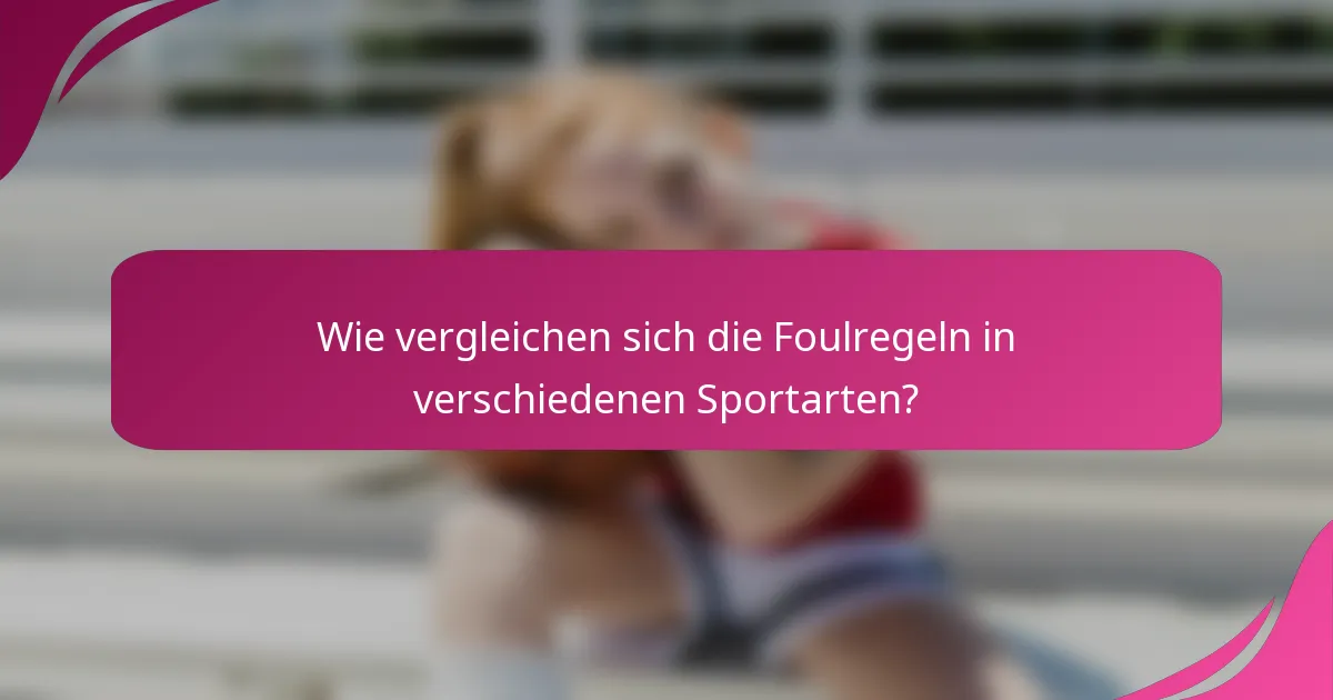 Wie vergleichen sich die Foulregeln in verschiedenen Sportarten?